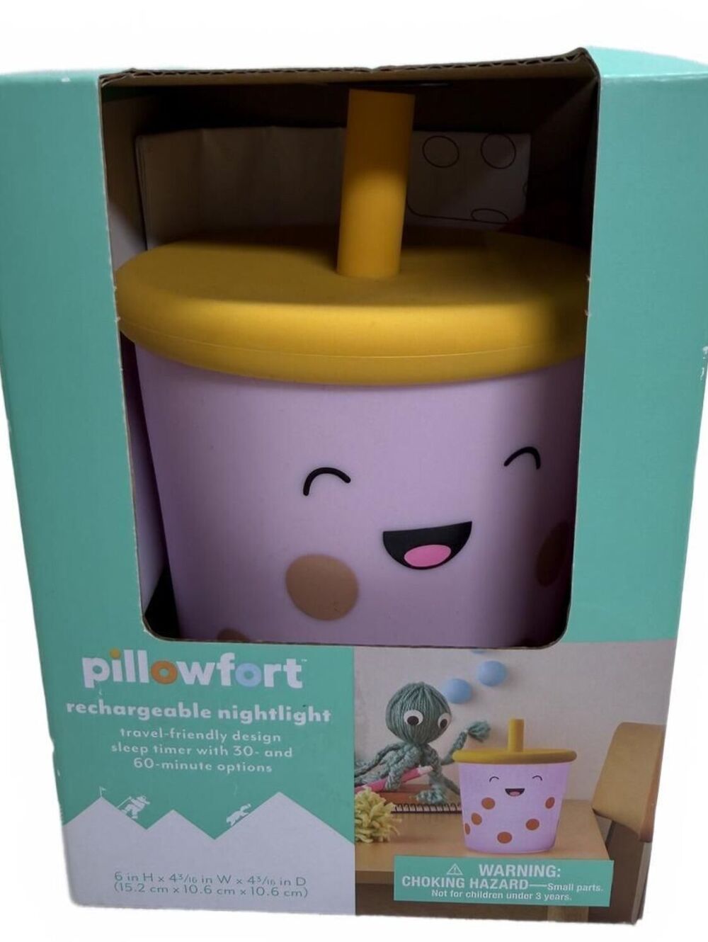New Rechargeable Bubble Tea Night Light LED Kids Nursery Lamp Kawaii Kids Decor